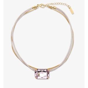 Coravana The Gem Choker Necklace Yellow Gold Finish Light Pink